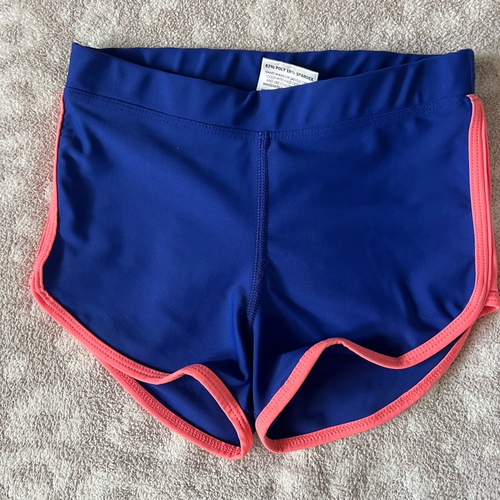 Coral and Blue dance shorts